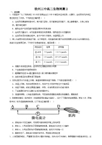 江苏省徐州市第三中学2024-2025学年高二上学期生物周测2