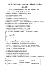 云南省大理白族自治州大理市大理白族自治州民族中学2024-2025学年高三上学期开学生物试题