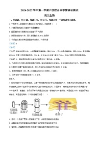 江苏省南京市2024-2025学年高三上学期六校联合体学情调研测试生物试题（解析版）