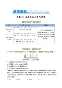 三年（2022-2024）高考生物真题分类汇编（全国通用）专题05 孟德尔两大遗传定律（原卷版）