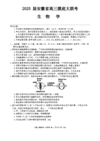 安徽省亳州市2024-2025学年高三上学期开学摸底大联考生物试题