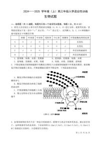 重庆市某中学2024-2025学年高三上学期开学考试生物试题