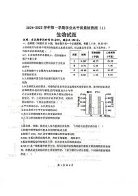 山西省孝义中学校2024-2025学年高三上学期学业水平质量检测生物试题