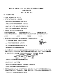 江苏省徐州市第三中学2024-2025学年高二上学期9月学情调研生物试题