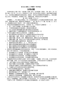 四川省泸州市合江县马街中学校2024-2025学年高三上学期9月月考生物试题