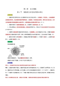 第1章 走近细胞-备战2025年高考生物一轮复习必背知识点讲义