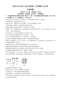 [生物]湖北省武汉市第六中学2024～2025学年高一上学期第1次月考试题(有答案)