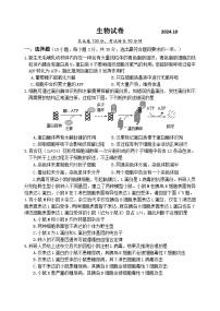 北京市延庆区第一中学2024-2025学年高三上学期10月考试生物试题