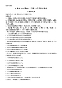 广东省稳派联考2024-2025学年高三上学期10月月考生物试题