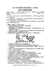 生物丨湖北省新八校协作体2025届高三10月联考生物试卷及答案