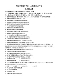 广西壮族自治区南宁市新民中学2024-2025学年高一上学期10月月考生物试题(无答案)