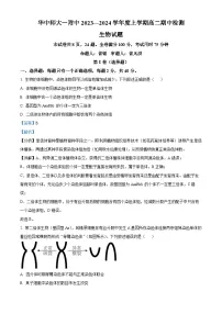湖北省华中师范大学第一附属中学2023-2024学年高二上学期期中生物试题（Word版附解析）