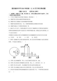 [生物]重庆市九龙坡区渝西中学2024～2025学年高一上学期10月月考学试题(有答案)