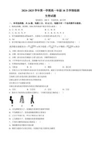 [生物]江苏省连云港市江苏省赣榆高级中学2024～2025学年高一上学期10月学情检测学试题(有答案)