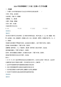 南宁市第二中学2024-2025学年高二上学期9月月考生物试题（解析版）