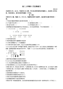 北京市海淀区2024-2025学年高三上学期10月月考生物试卷(无答案)