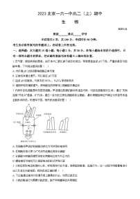 2023北京一六一中高二上学期期中生物试卷（教师版）