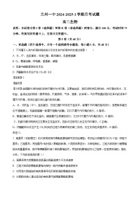 甘肃省兰州市第一中学2024-2025学年高二上学期10月月考生物试题（解析版）