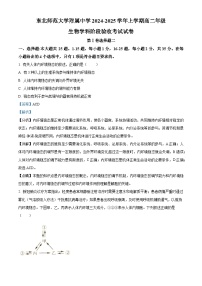 吉林省长春市东北师范大学附属中学2024-2025学年高二上学期9月月考生物试题（Word版附解析）