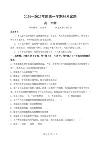 黑龙江省鸡西市鸡冠区鸡西实验中学2024-2025学年高一上学期10月月考生物试题