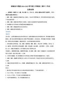 辽宁省大连市滨城高中联盟2024-2025学年高三上学期期中考试（一）生物试题（Word版附解析）