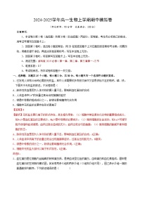 2024-2025学年高一上学期期中模拟考试生物（浙科版2019，第1_3章第三节）试卷（Word版附解析）