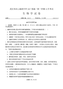 湖北省武汉市洪山高级中学2024-2025学年高一上学期10月月考生物试题