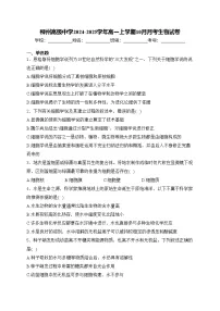 柳州高级中学2024-2025学年高一上学期10月月考生物试卷(含答案)