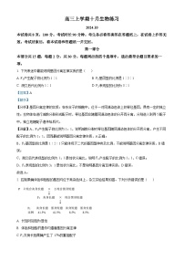 北京市海淀区2024-2025学年高三上学期10月月考生物试卷（Word版附解析）