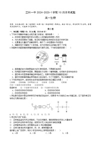 甘肃省兰州第一中学2024-2025学年高一上学期10月月考生物试卷（Word版附答案）