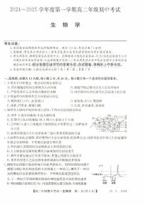 河北省沧州市八县联考2024-2025学年高二上学期10月期中考试生物试题