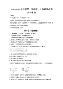 陕西省西安市部分学校联考2024-2025学年高一上学期10月月考试卷生物（含答案）