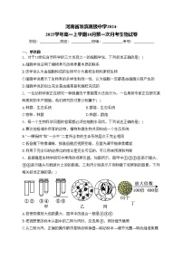 河南省淮滨高级中学2024-2025学年高一上学期10月第一次月考生物试卷(含答案)