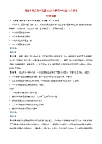 湖北省重点高中联盟2023_2024学年高一生物上学期10月联考试题含解析