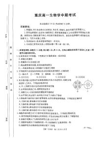 重庆市万州第三中学等多校联考2024-2025学年高一上学期期中考试生物试题