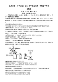 湖南省长沙市开福区长沙市第一中学2024-2025学年高二上学期11月期中考试生物试题