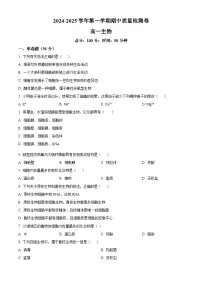 精品解析：甘肃省武威市凉州区2024-2025学年高一上学期期中质量检测生物试卷