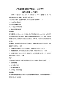 广东省莞佛深部分学校2024-2025学年高三上学期10月联考生物试卷（解析版）