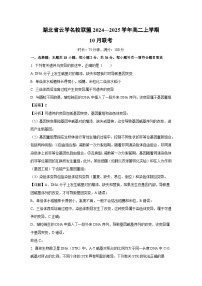 湖北省云学名校联盟2024—2025学年高二上学期10月联考生物试卷（解析版）