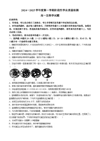 山东省临沂市莒南县2024-2025学年学业质量检测高一上学期11月月考生物学试题(无答案)