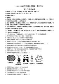 湖北省楚天教研协作体2024-2025学年高一上学期期中考试生物试题（Word版附解析）