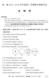 广东省清远市2023_2024学年高一生物上学期期中试题pdf