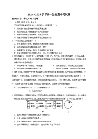 安徽省六安市裕安区六安市独山中学2024-2025学年高一上学期11月期中生物试题