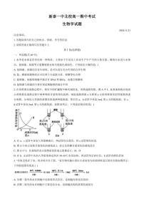 2024～2025学年山东省泰安市新泰市第一中学北校高一(上)期中生物试卷(含答案)