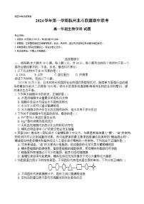 浙江省杭州市北斗联盟2024-2025学年高一上学期期中联考生物试题