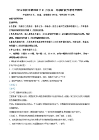 湖北省黄冈市十五校2024-2025学年高一上学期期中联考生物试题 含解析