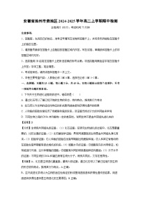 2024~2025学年安徽省池州市贵池区高二(上)期中检测生物试卷(解析版)