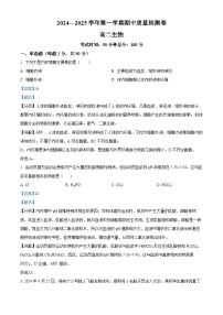 甘肃省武威市凉州区2024-2025学年高二上学期期中质量检测生物试卷  Word版含解析