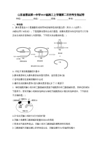 山东省曹县第一中学2025届高三上学期第二次月考生物试卷(含答案)