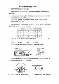 上海市华东师范大学第二附属中学2024-2025学年高一上学期12月月考生物试题